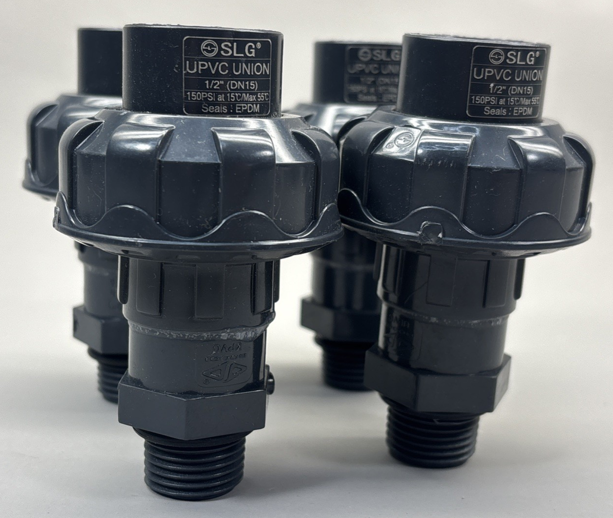 4PACK SLG UPVC Valve Pipe Fittings 1/2" DN15 150 PSI 20 mm Male adapter PN16