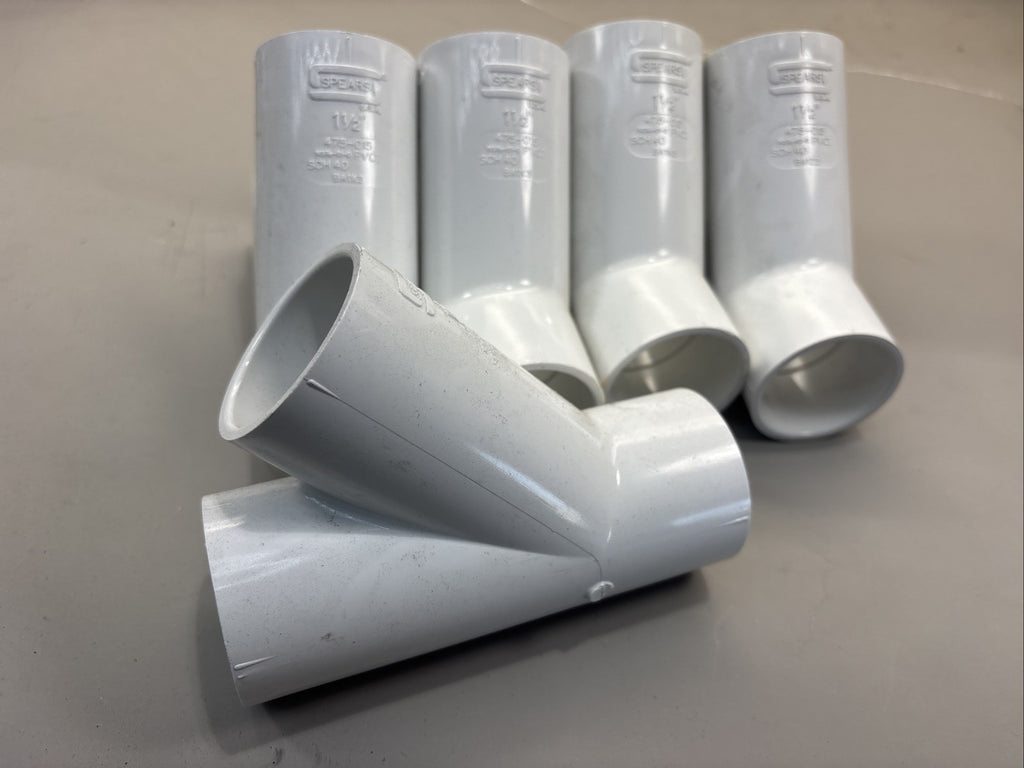 LOT of 5 Spears 475-015 1-1/2 PVC Wye Socket Sch40 235psi