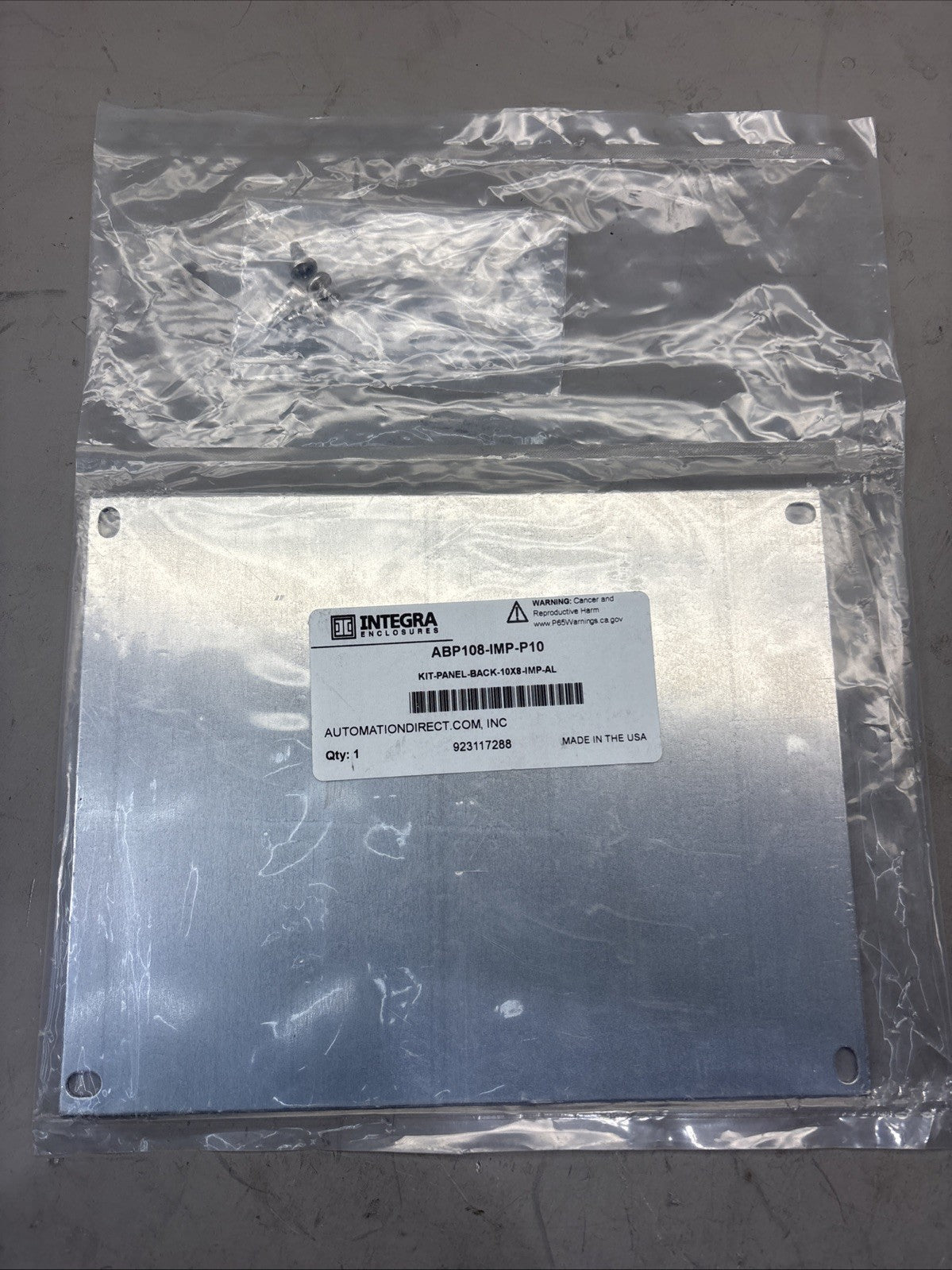 Integra Enclosures ABP108-IMP-P10 KIT PANEL BACK 10X8-AL
