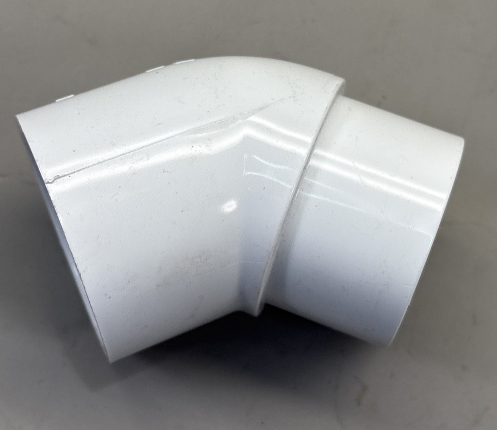 LOT OF 4 LASCO 2" SCH40 PVC STREET 45 DEGREE ELBOW SPIG X SOC