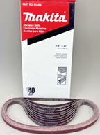 Makita A-34469 3/8" x 21" 80 Grit Sanding Belts 10 Pack