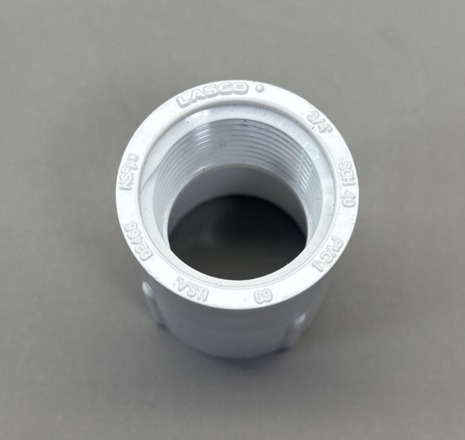 10  3/4" PVC Pipe Coupling ~ Slip X Threaded PVC Pipe