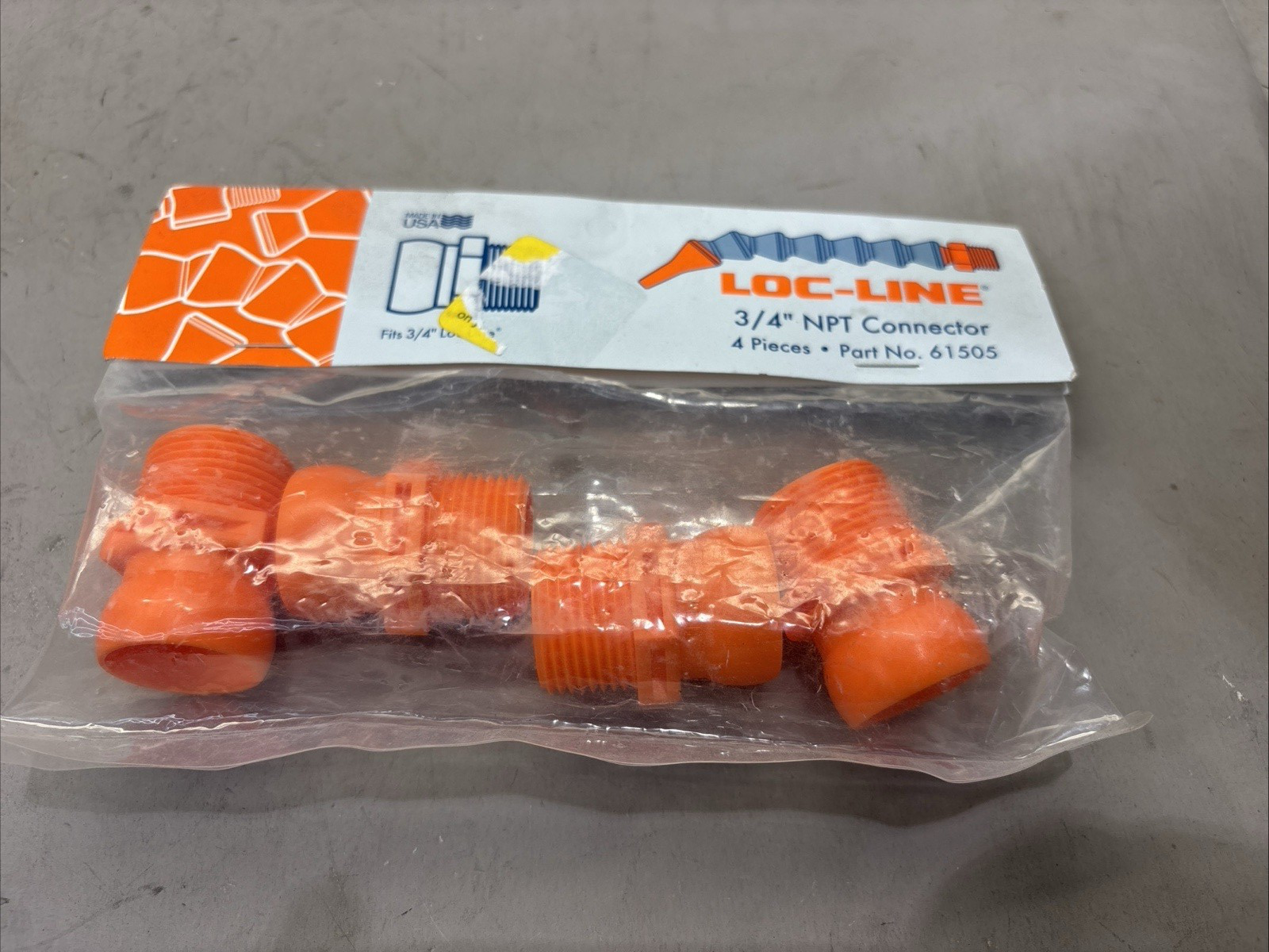 3/4" NPT Connector Male for Loc-Line® USA 3/4" System 4 Pieces per Pack  #61505
