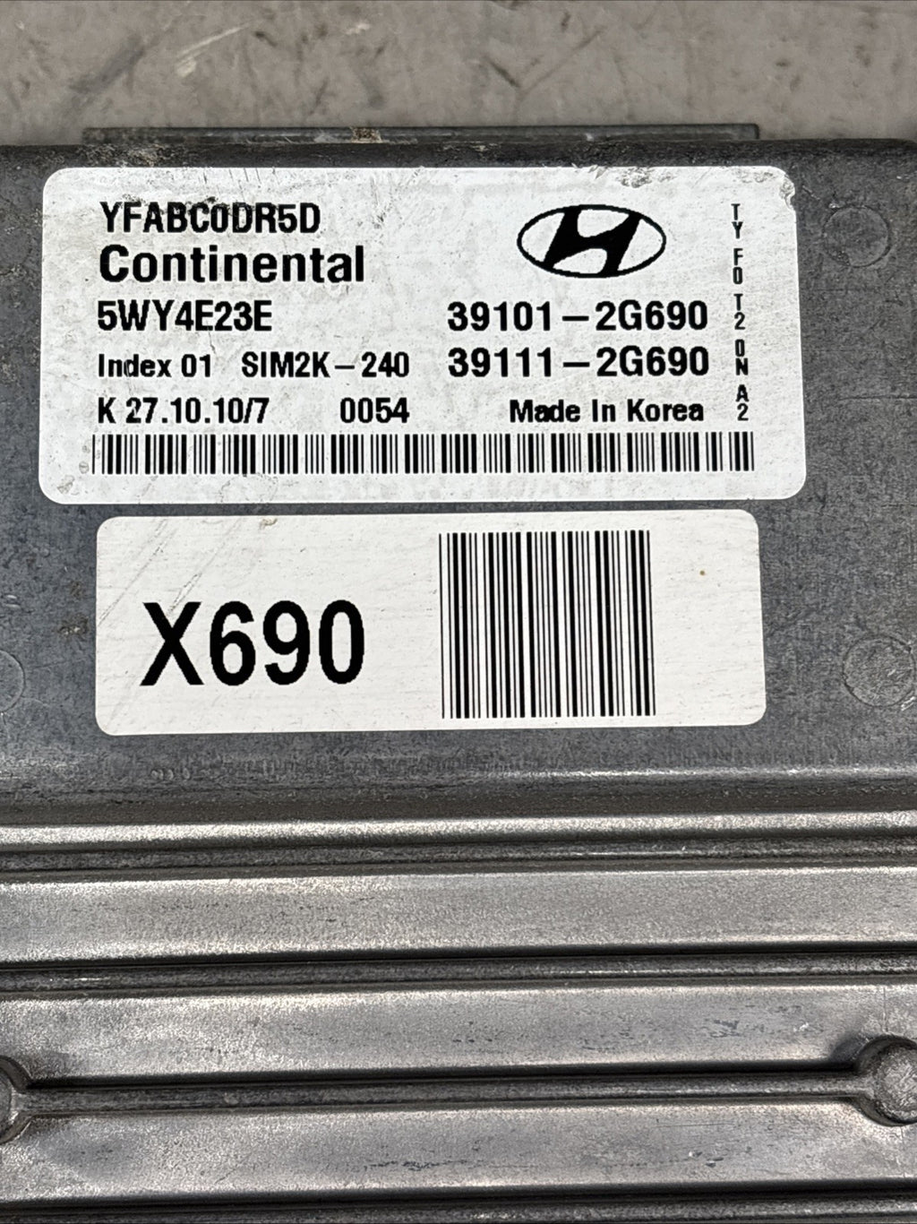 2011 2014 Hyundai Sonata 2.0L 39101-2G690 Engine Control Module Unit Ecm