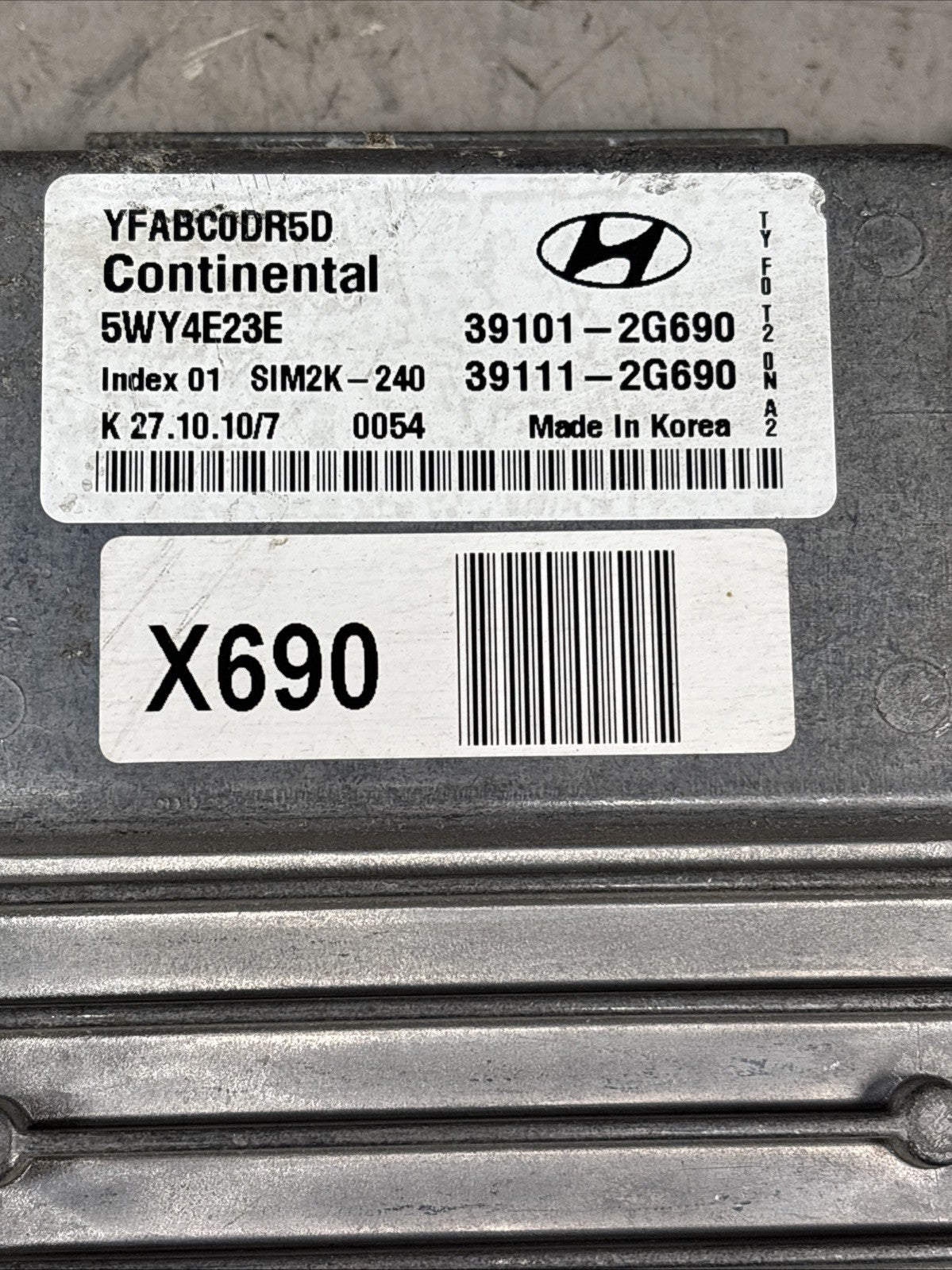 2011 2014 Hyundai Sonata 2.0L 39101-2G690 Engine Control Module Unit Ecm