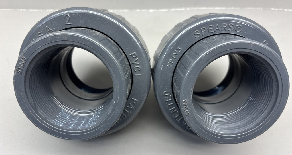 LOT of 2 Spears 858-020 2" Schedule 80 PVC (FPT x FPT) Union 858-020