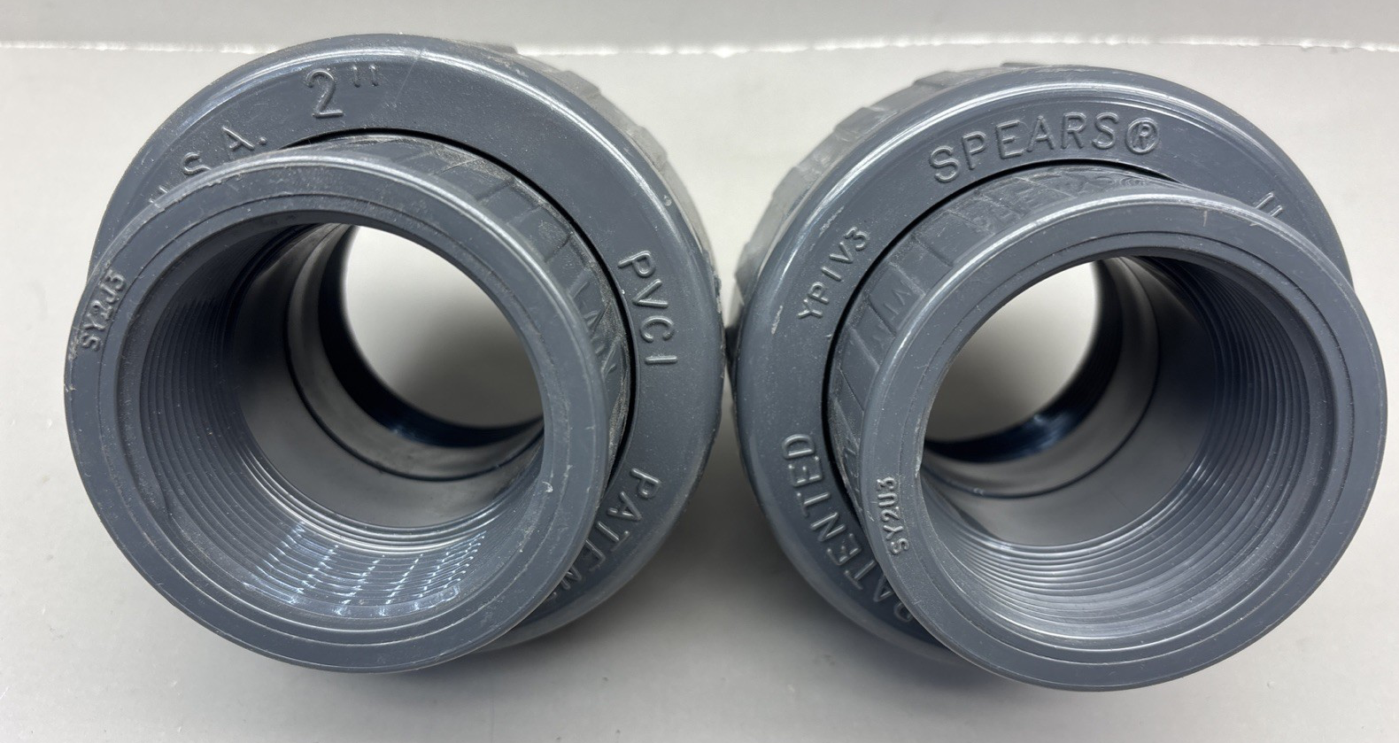 LOT of 2 Spears 858-020 2" Schedule 80 PVC (FPT x FPT) Union 858-020