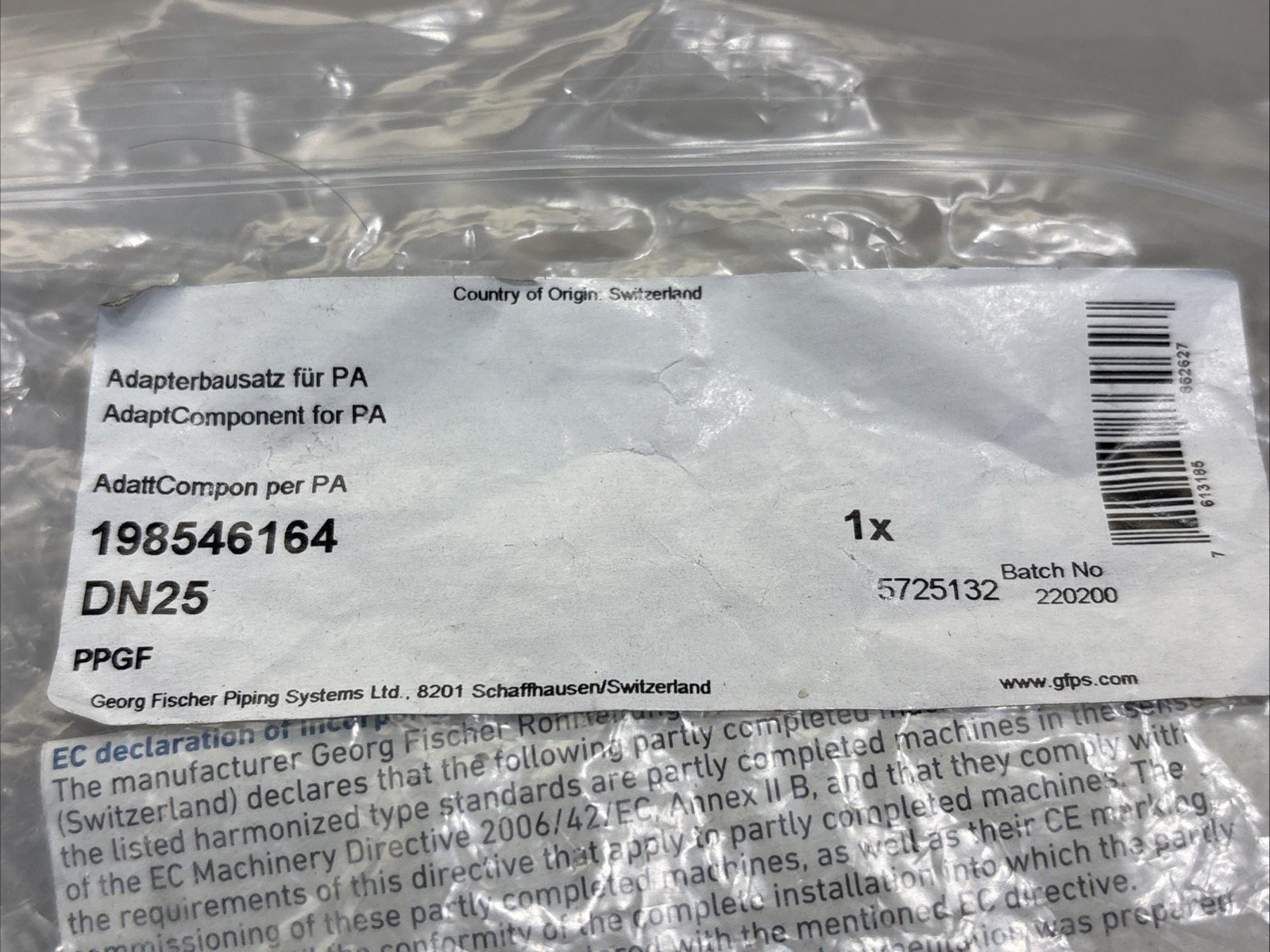 Georg Fischer 198546164 DN25 NPT  1"  Multifuction Module Kit FNFP