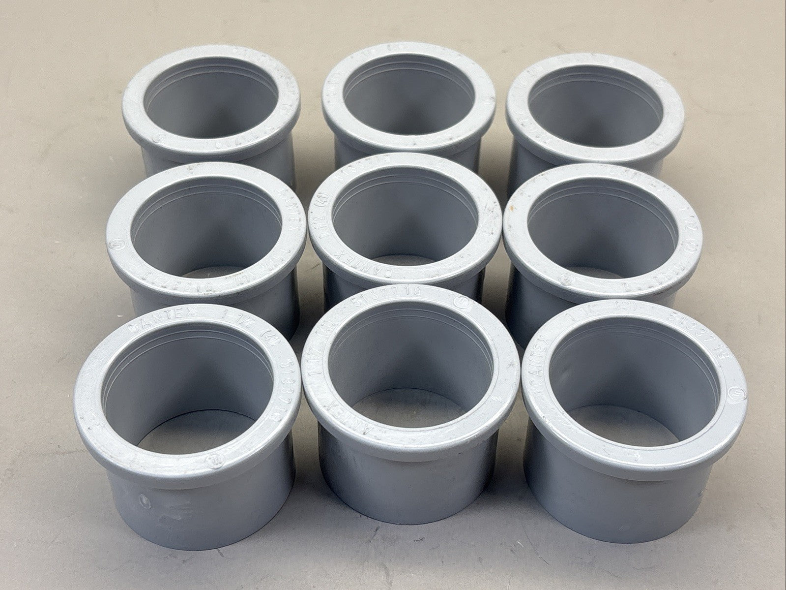 LOT of 9 - CANTEX 5133719 Adapter,PVC,Trade Size 1 1/2in