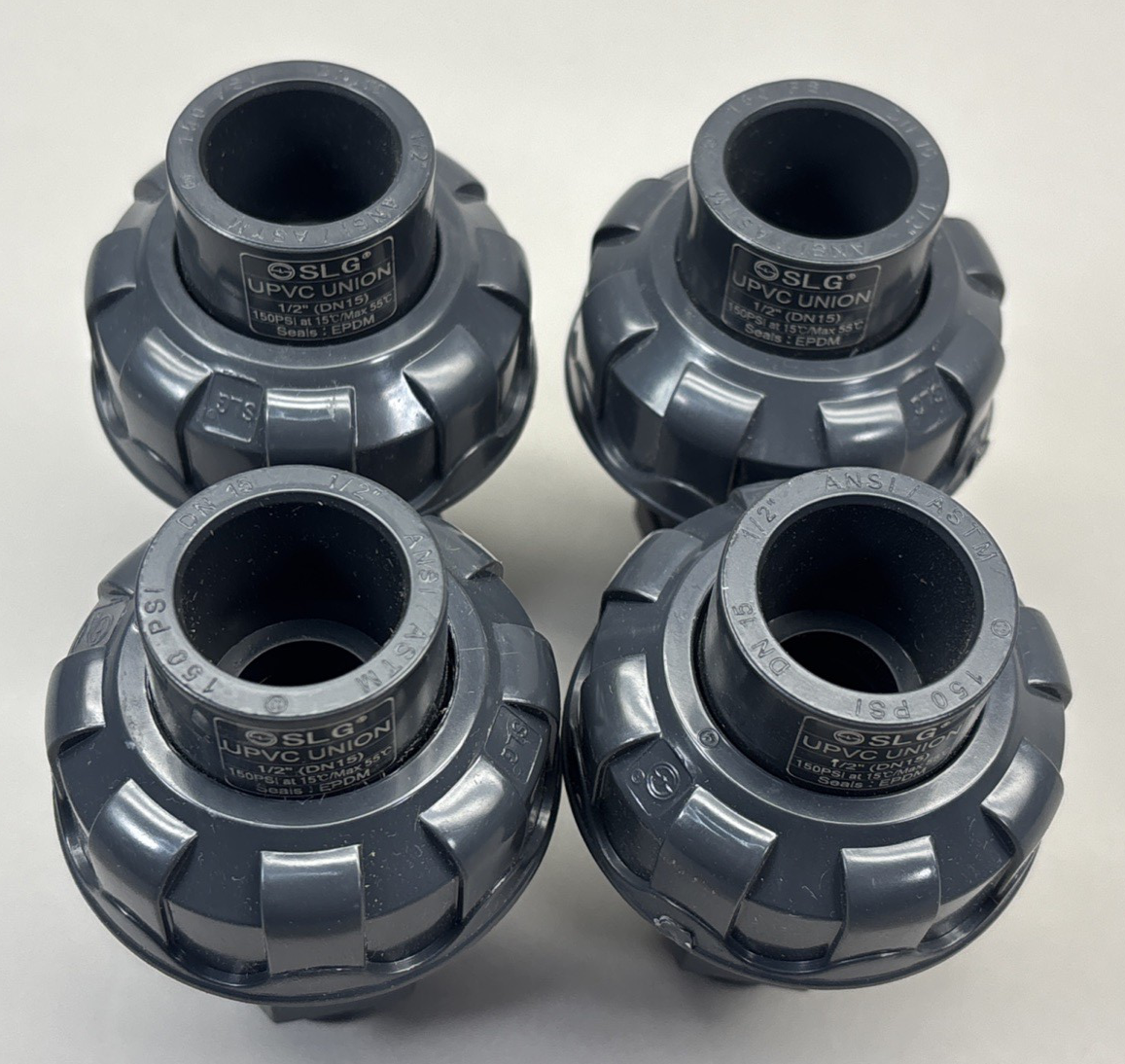 4PACK SLG UPVC Valve Pipe Fittings 1/2" DN15 150 PSI 20 mm Male adapter PN16