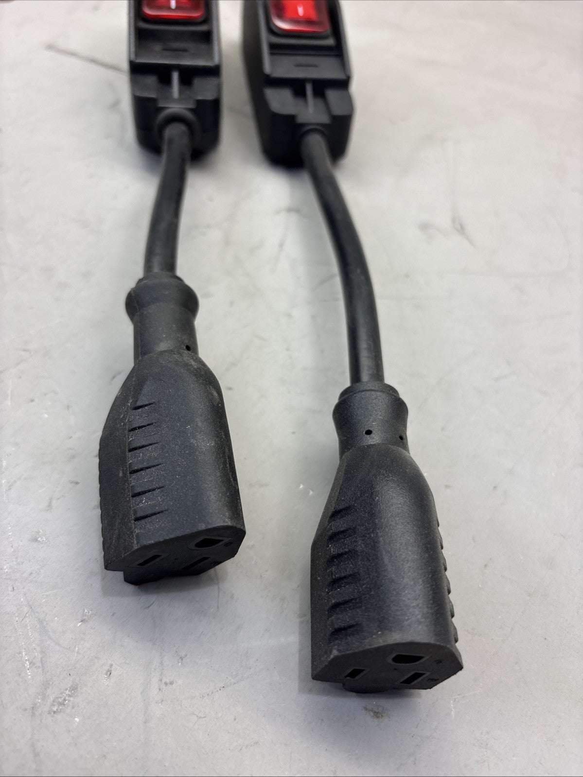 SET OF 2 - 1.5Ft Outdoor Extension Cord - Switch ON/Off Heavy Duty Waterproof...