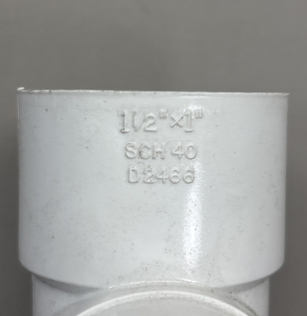 Lot of 5 LASCO 1-1/2"x 1" SP x Slip 90° Degree Elbow Schedule 40 PVC D2466