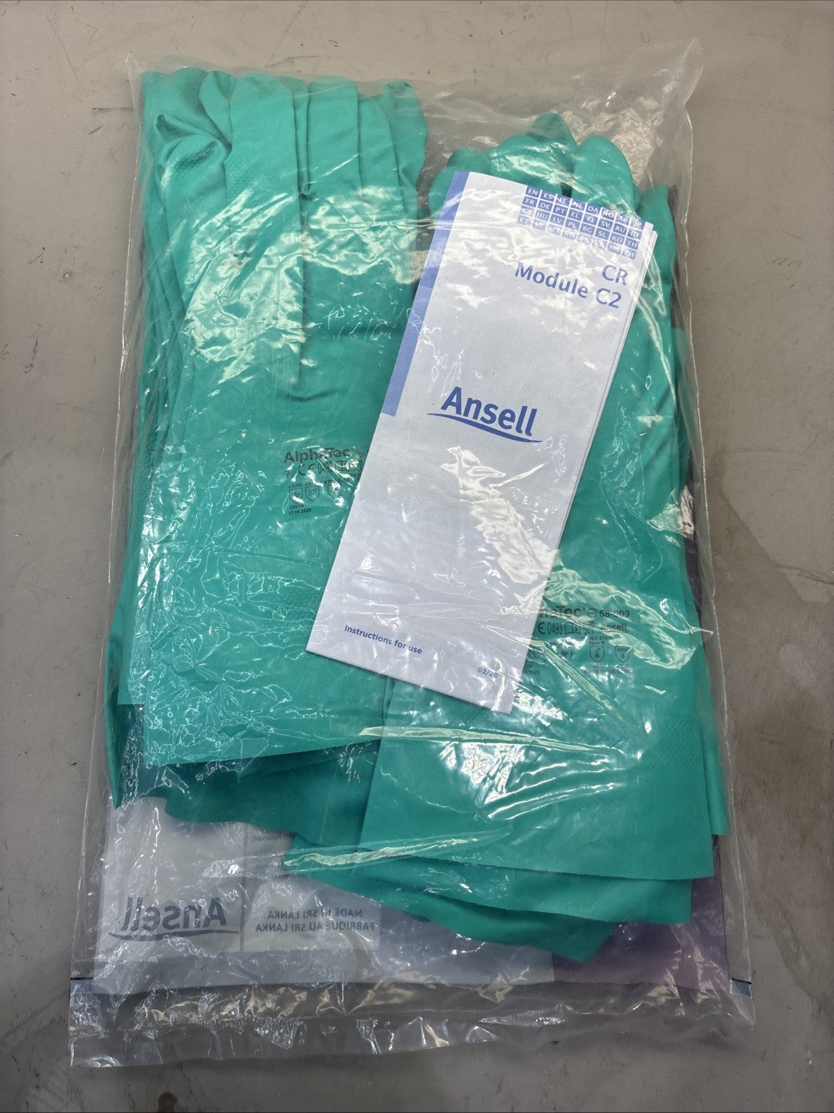 12 Pairs Ansell AlphaTec 58009 Chemical Resistant Gloves 58-009, Size 7