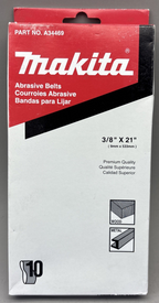 Makita A-34469 3/8" x 21" 80 Grit Sanding Belts 10 Pack
