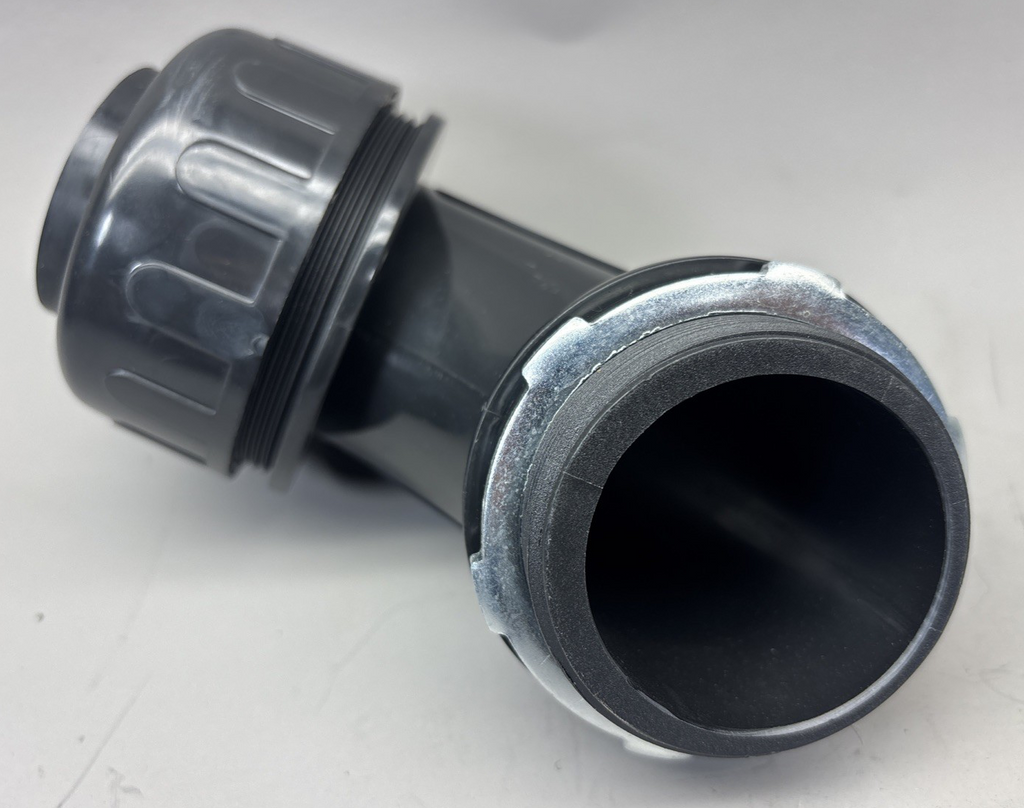3 PACK Liquid Tight Connector 2" NPT Plastic 90 Degree Conduit Fitting Black