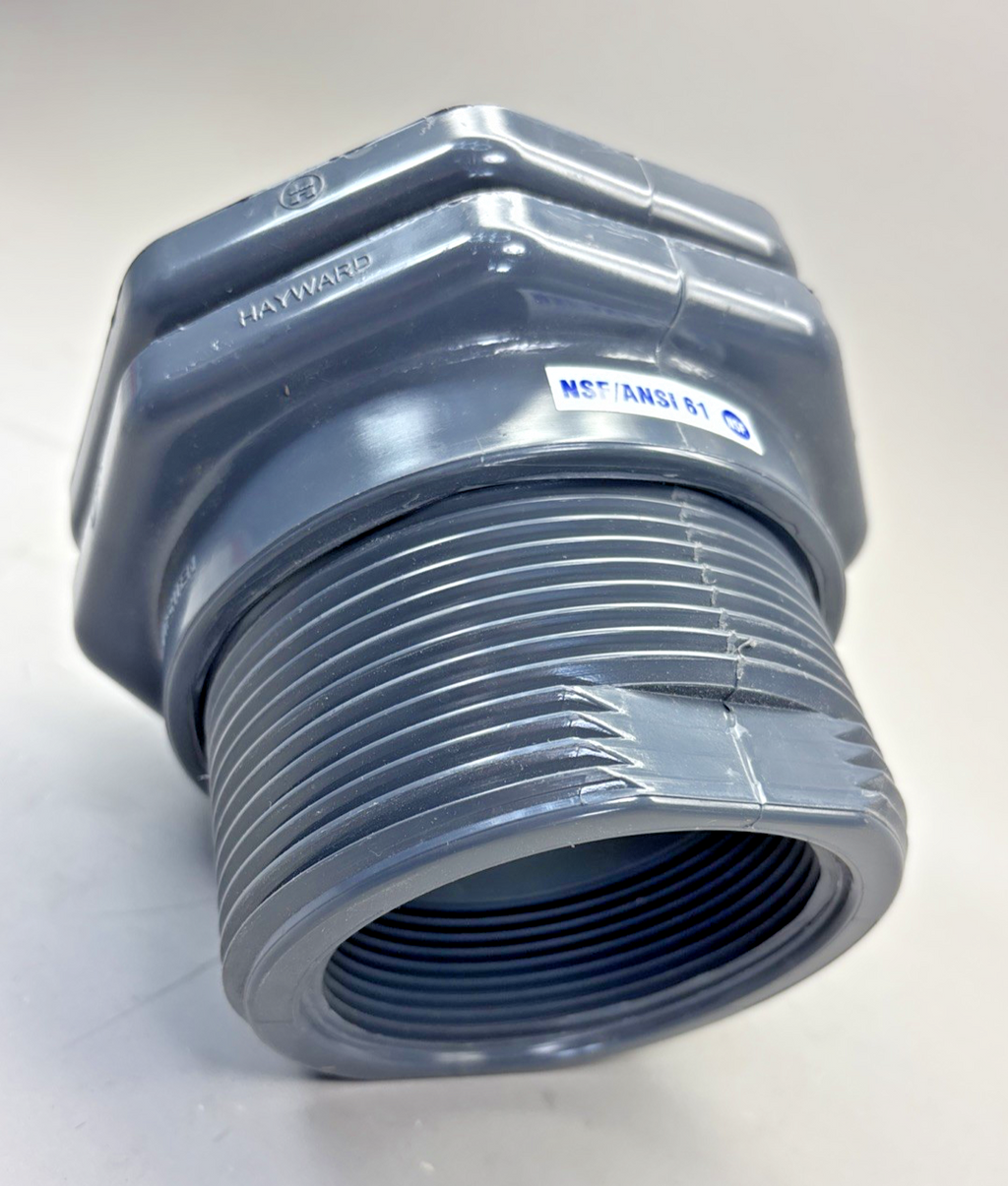 HAYWARD BFA1030CES 3" PVC, Bulkhead Tank Fitting,EPDM