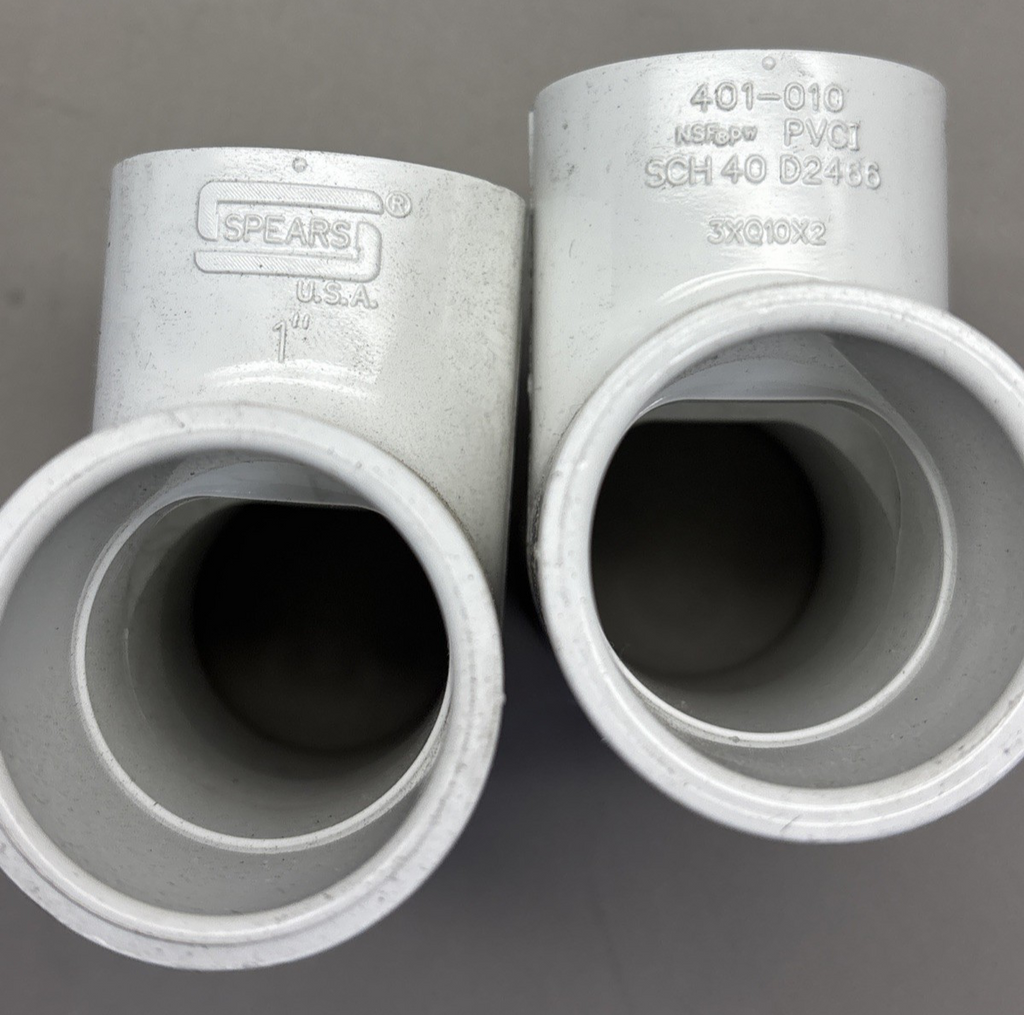 Spears 401-010 PVC Tee 1" SCH 40 Socket (lot of 5)