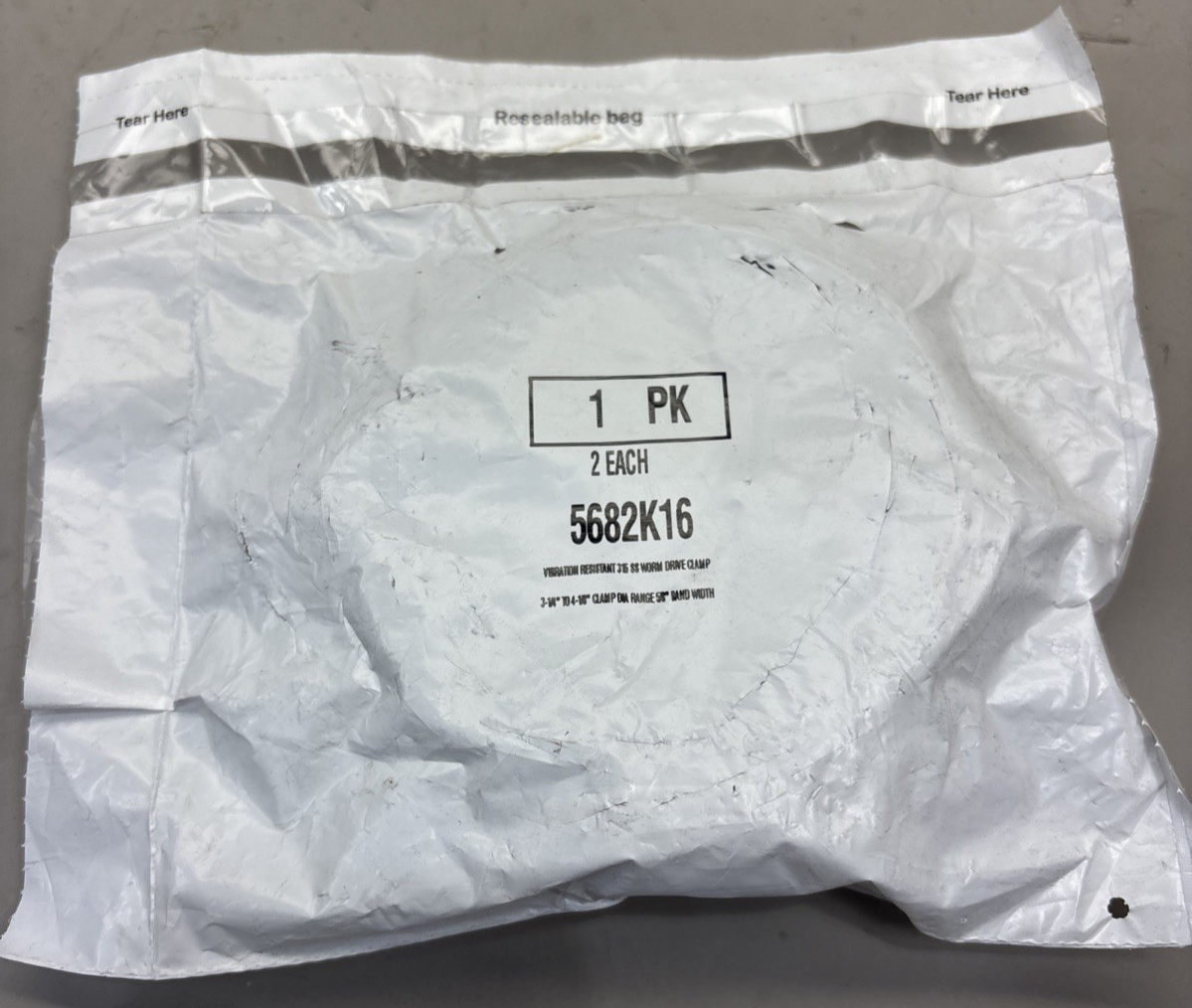 PACK of 2 McMaster-Carr 3-1/4 4-1/8 Worm Drive Clamp 316 Stainless Steel