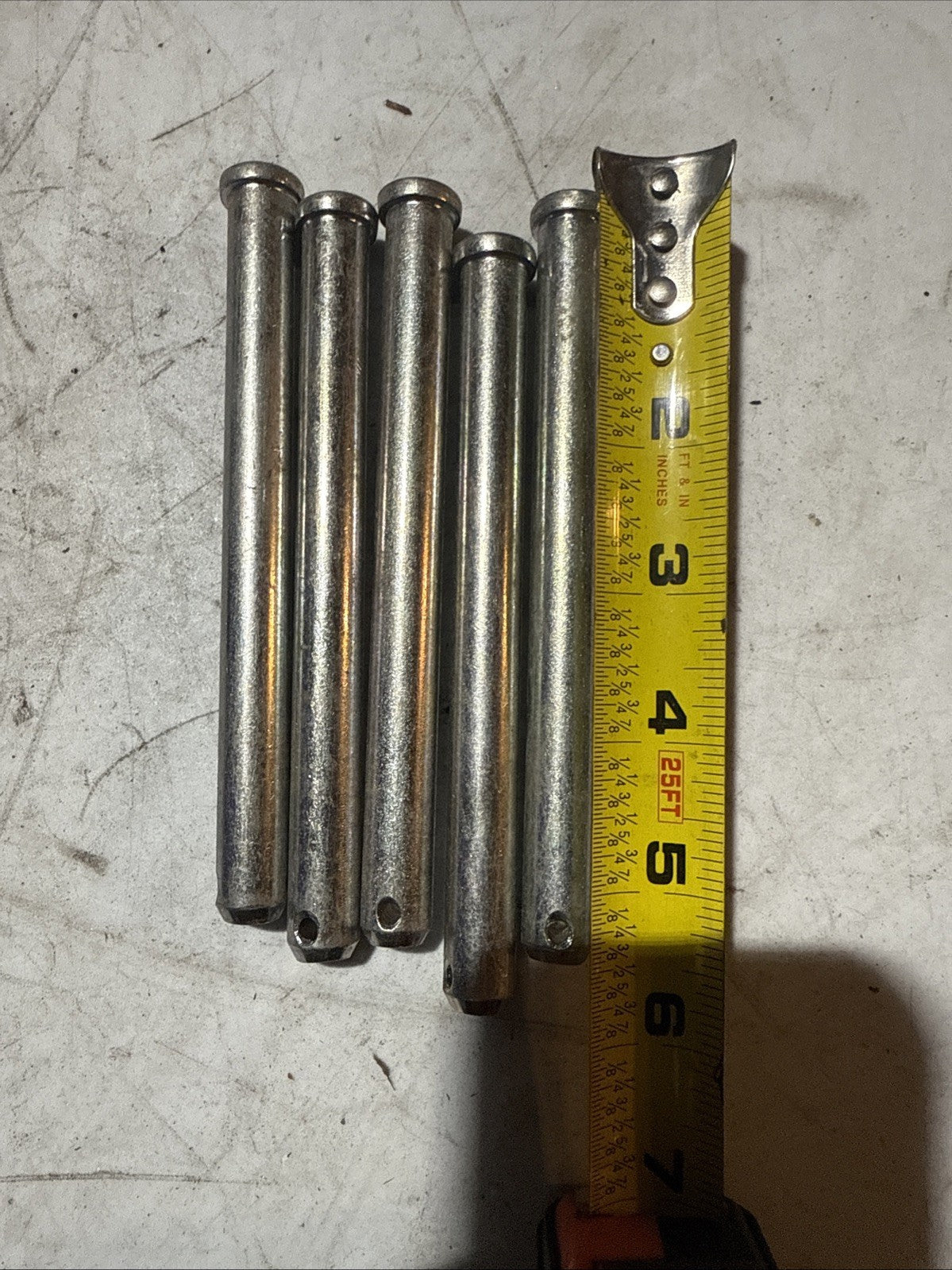 1/2 x 5" Inch Clevis Pins Low Carbon Steel Zinc-Plated Cotterless - 5 Pack Qty
