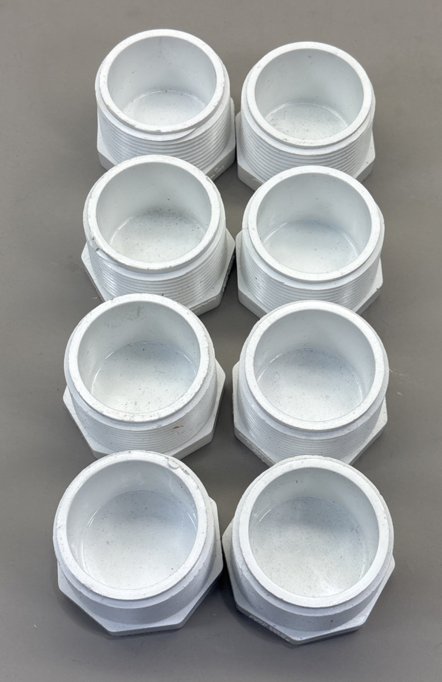 LOT of 8 - LASCO Threaded plug - cap 1 1/2" Hexagon