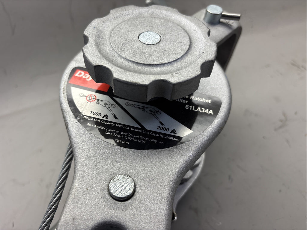 Dayton 61La34A Cable Ratchet Puller, 1000/2000Lb