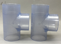 Set of 2 SPEARS 401-020 TEE 2 In SCH 40 PVC Standard Clear