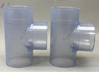 Set of 2 SPEARS 401-020 TEE 2 In SCH 40 PVC Standard Clear