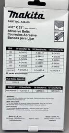 Makita A-34469 3/8" x 21" 80 Grit Sanding Belts 10 Pack