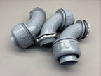 LOT of 3 Liquid Tight Connector Non-metallic PVC 90 Degree Elbow 1”-1/2 NPT