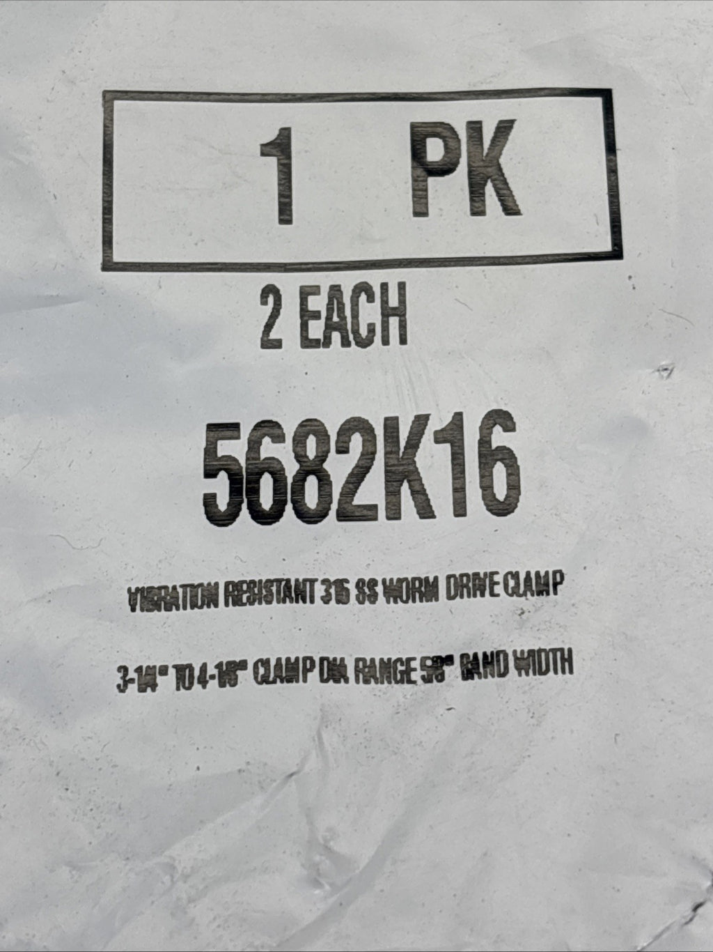 PACK of 2 McMaster-Carr 3-1/4 4-1/8 Worm Drive Clamp 316 Stainless Steel