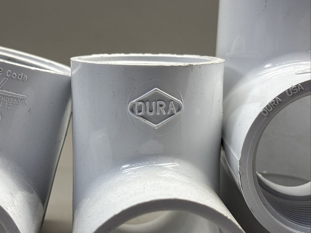 Pack of 3 DURA PVC 40 PN12 Sch 80 Female Thread Tee 1-1/2"To Socket End D2466