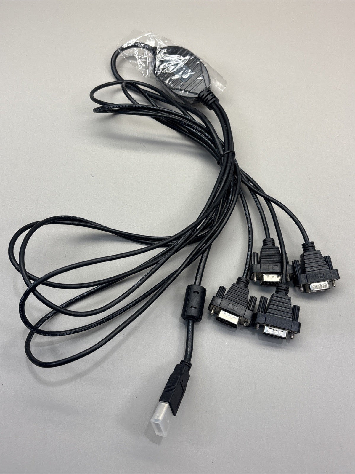 Gearmo 4 Port USB to Serial RS232 Adapter FTDI Chipset, Supports Win Black