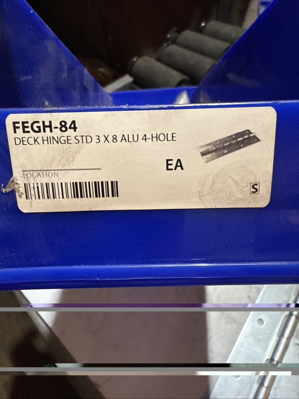 DECK HINGE STD 3 X 8 ALU 4-HOLE FEGH-84 Interchange Part #H-84, 140-09002, H84