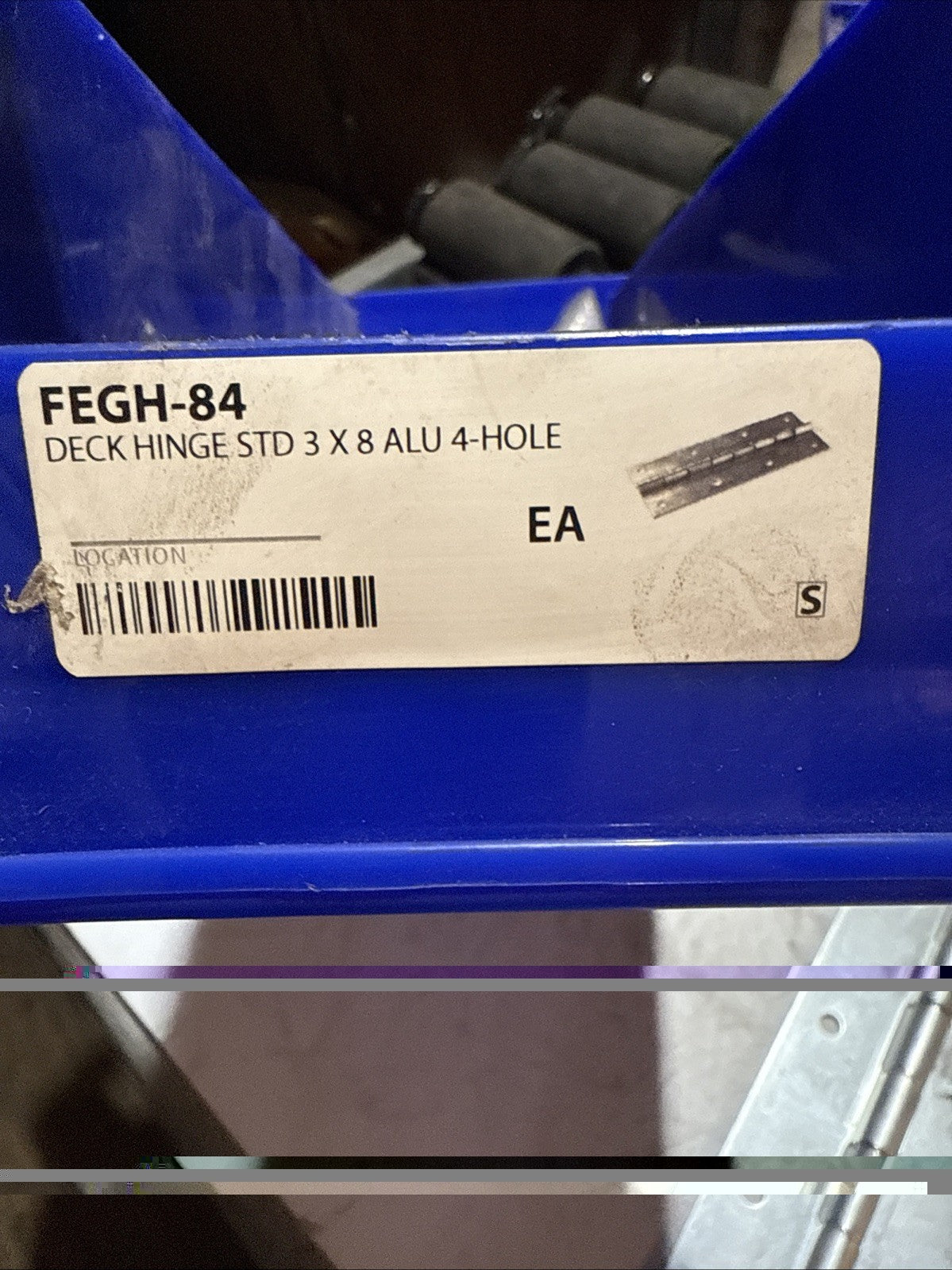DECK HINGE STD 3 X 8 ALU 4-HOLE FEGH-84 Interchange Part #H-84, 140-09002, H84