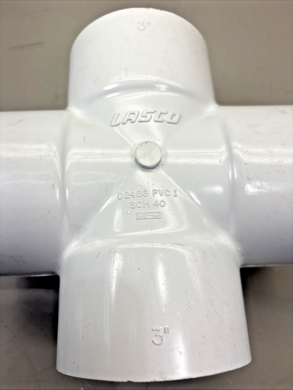 Lasco 3” Sch 40 D2466 PVC I, 4-Way  All Sides Slip Fitting