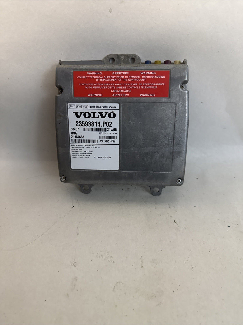 2021 VOLVO VNL TELEMATICS CONTROL MODULE | P/N: 23593814.P02