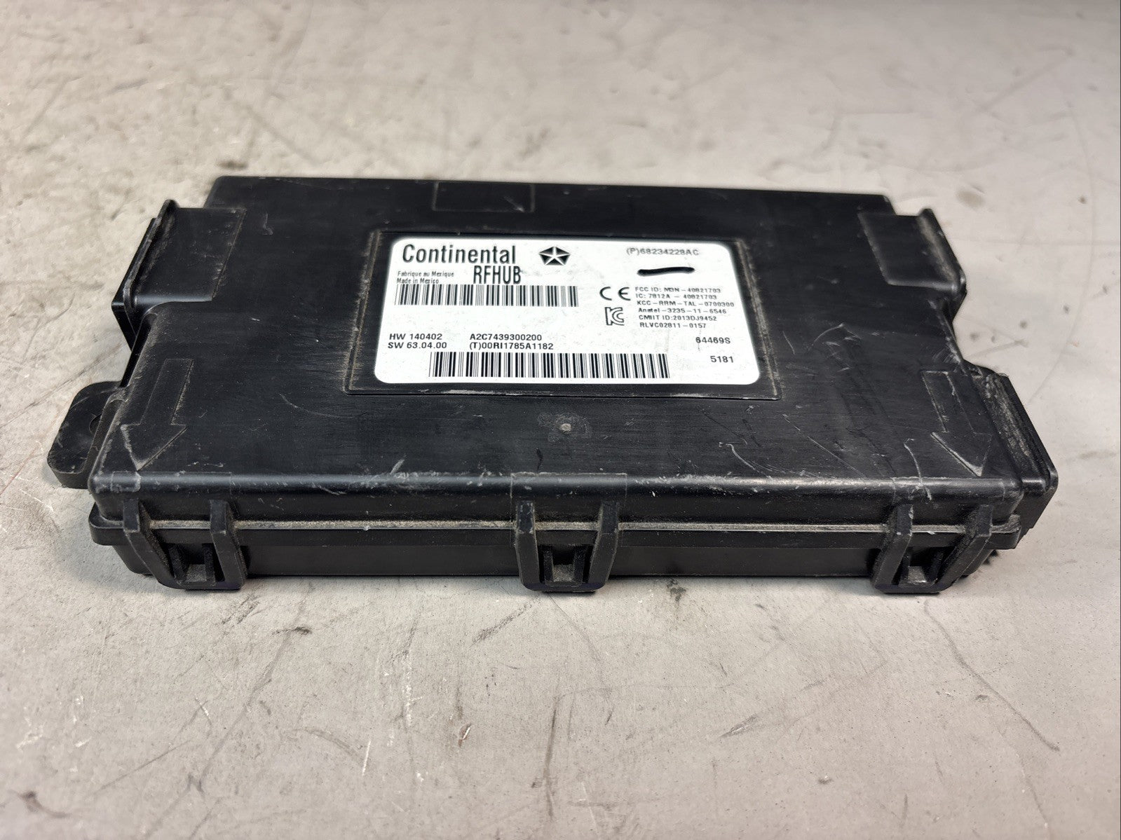 15 2015 DODGE CHALLENGER THEFT-LOCKING CONTROL MODULE 68234228AC