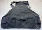 Husky Tools 23 Inch 16 Pocket Black Canvas Bib Tool Apron Workshop Equipment 