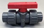 NOS Gray PVC 1/2" True Union Ball Valve Threaded and Socket Fittings PN10 DN15