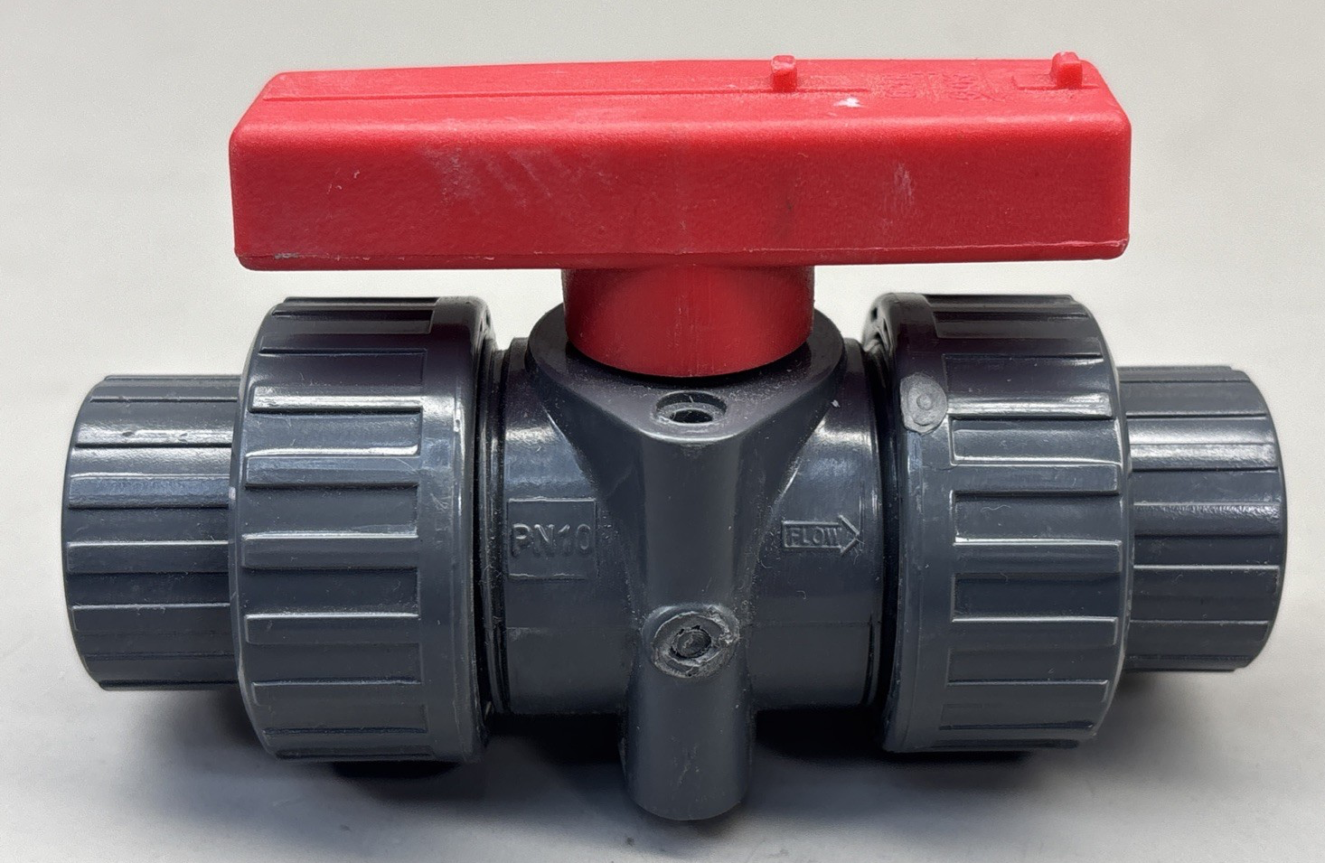 NOS Gray PVC 1/2" True Union Ball Valve Threaded and Socket Fittings PN10 DN15