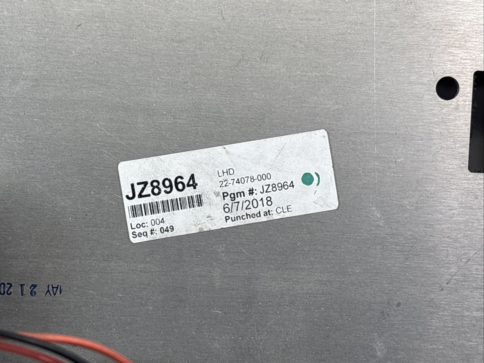 Freightliner Sleeper Auxiliary Control Panel - P/N 22-74078-000 / A22-72355-000