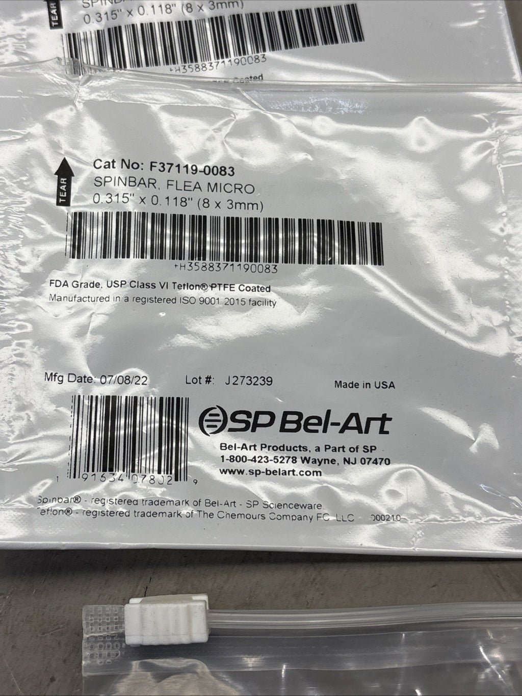 Bel-Art F37110-0112 Magnetic Stirring Bars, Octagon, PTFE, 38.1 x 8mm