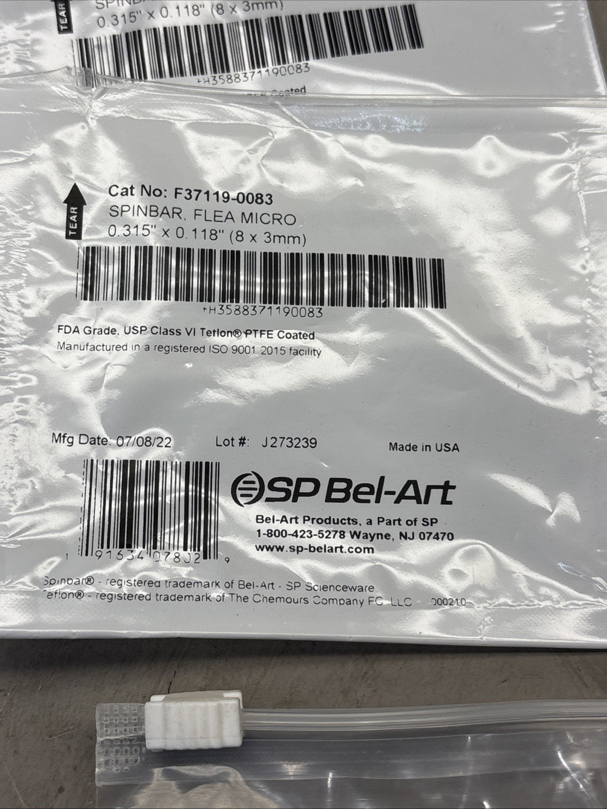 Bel-Art F37110-0112 Magnetic Stirring Bars, Octagon, PTFE, 38.1 x 8mm