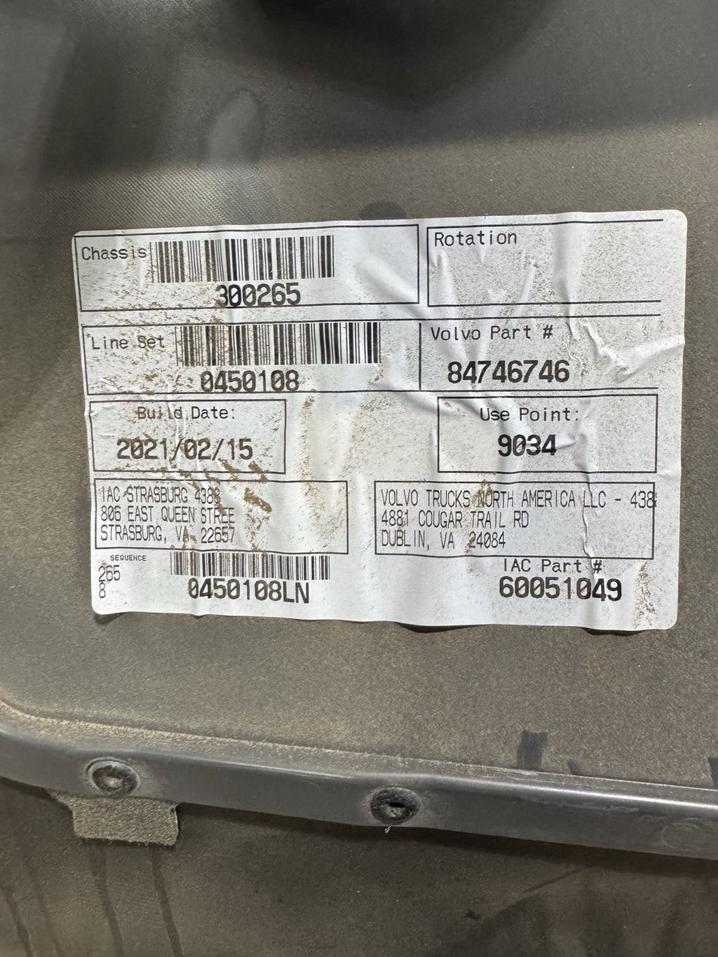 84746746 Door Panel for Volvo