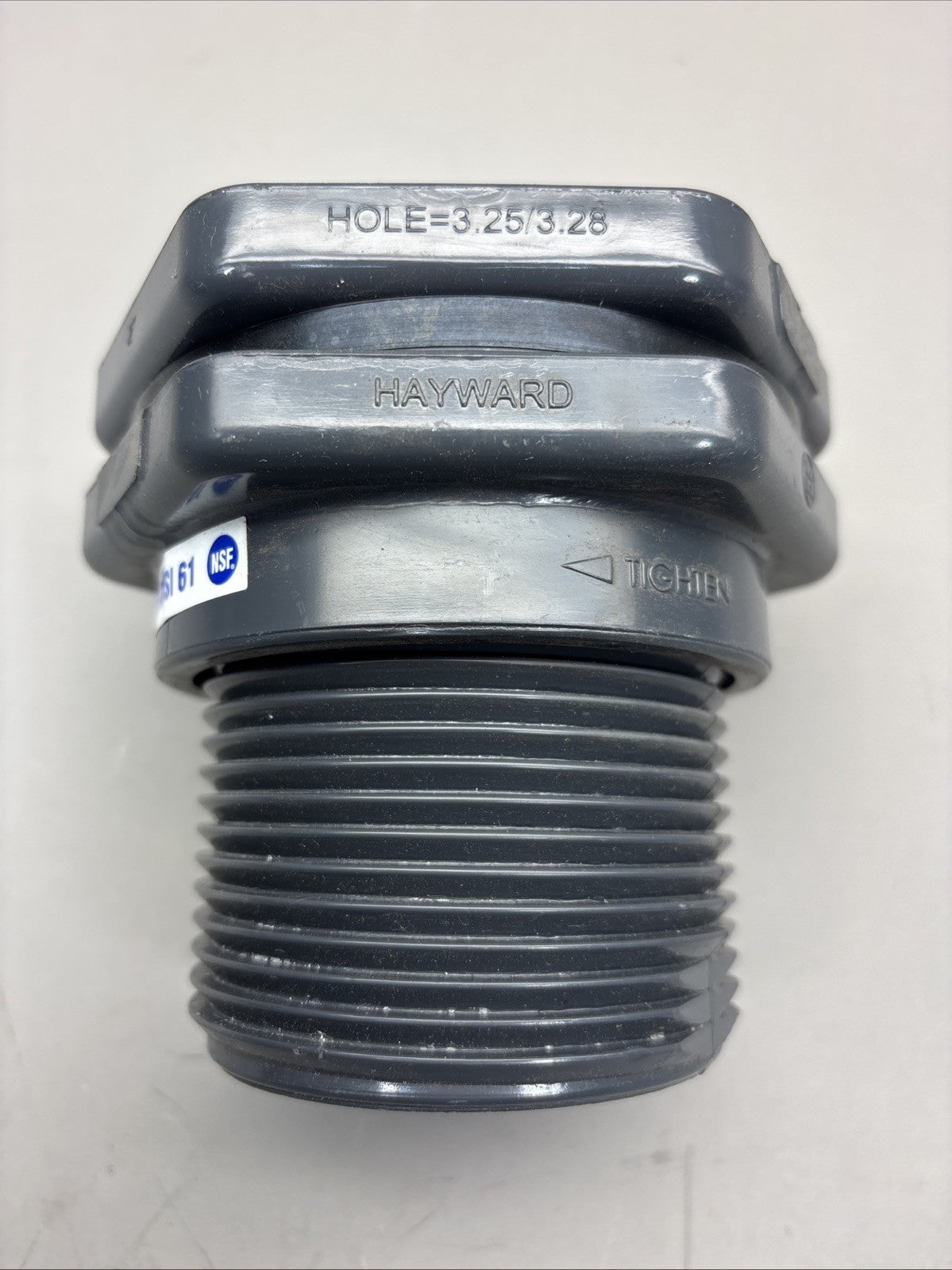 Hayward Flow Control BFA1020SES Bulkhead Tank Fitting, 2", Pvc/Epdm