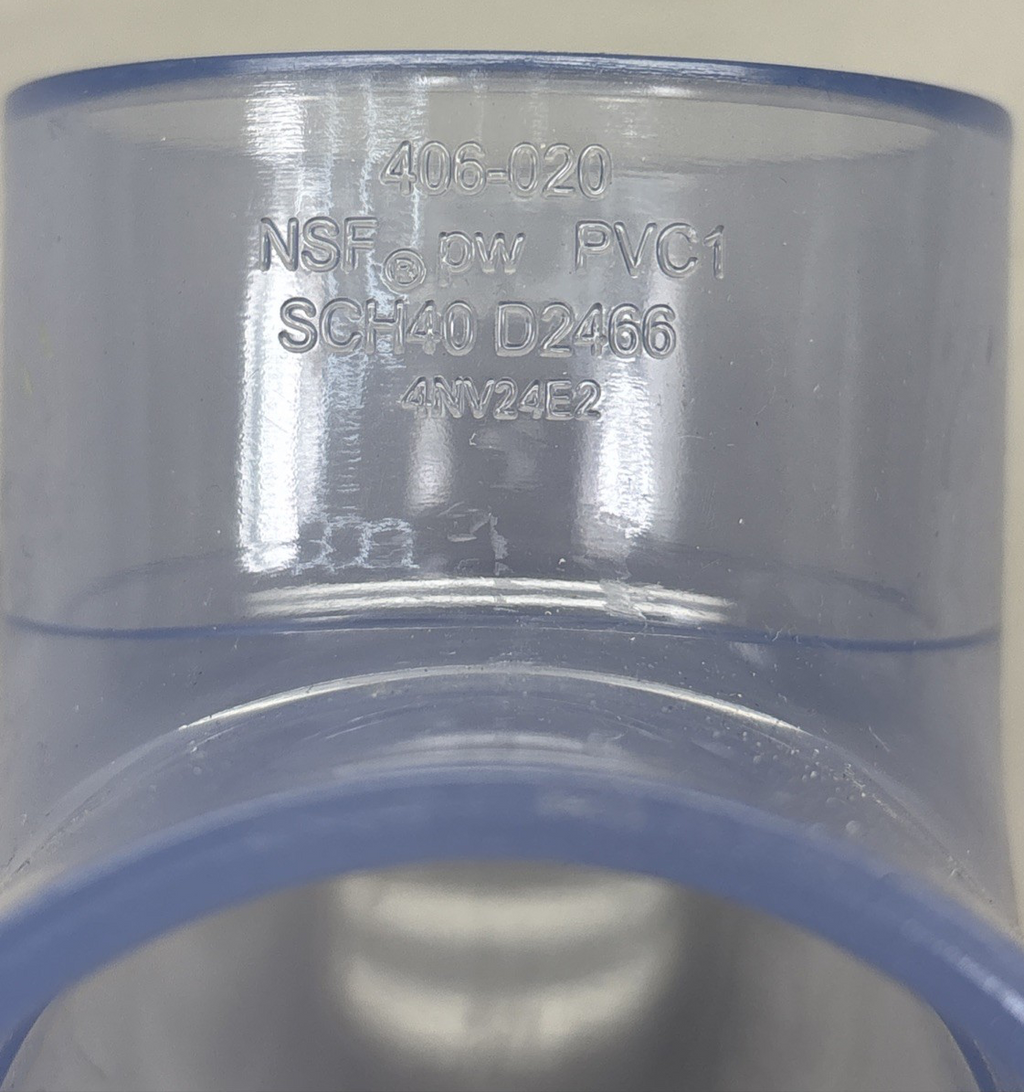 Spears 406-020 Elbow Fitting 2" PVC SCH 40 , 90 deg Clear