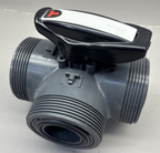 IPEX 50  1" 1/2 TKD 3 WAY TU BALL VALVE PVC AC975706/975693 DUAL BLOCK DN40