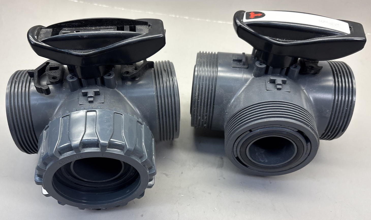 IPEX 50  1" 1/2 TKD 3 WAY TU BALL VALVE PVC AC975706/975693 DUAL BLOCK DN40
