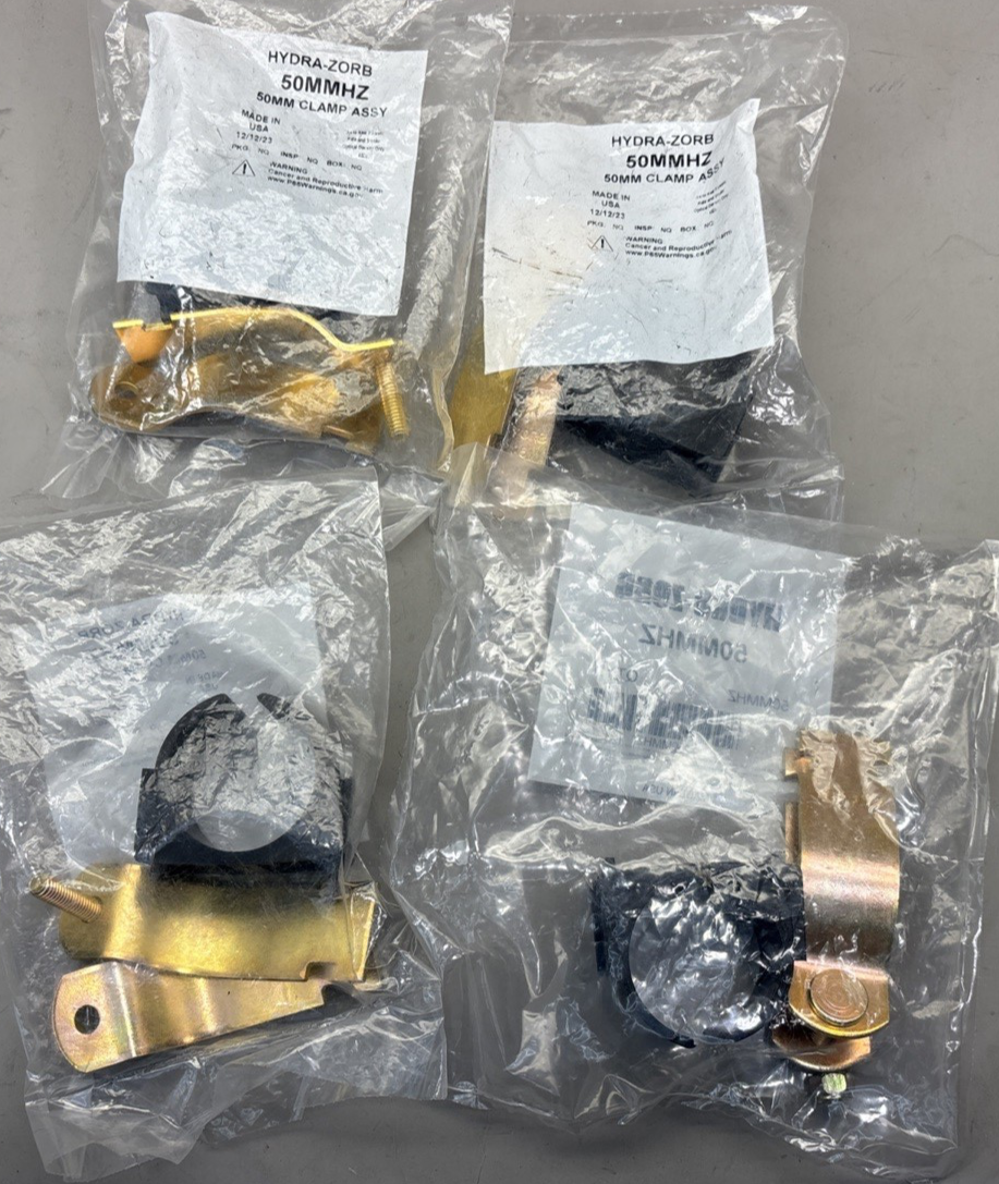 SET OF 4Hydra-Zorb Strut Mount Cushion Clamp Electro Galvanized Gold 50MMHZ