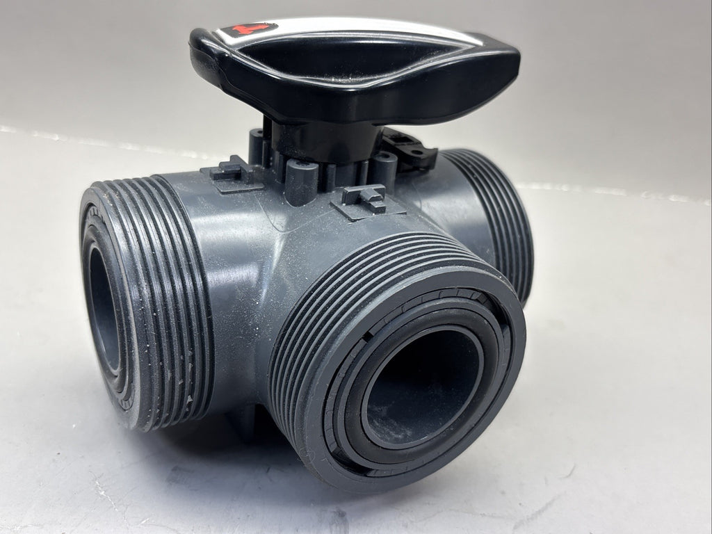 IPEX 50  1" 1/2 TKD 3 WAY TU BALL VALVE PVC AC975706/975693 DUAL BLOCK DN40